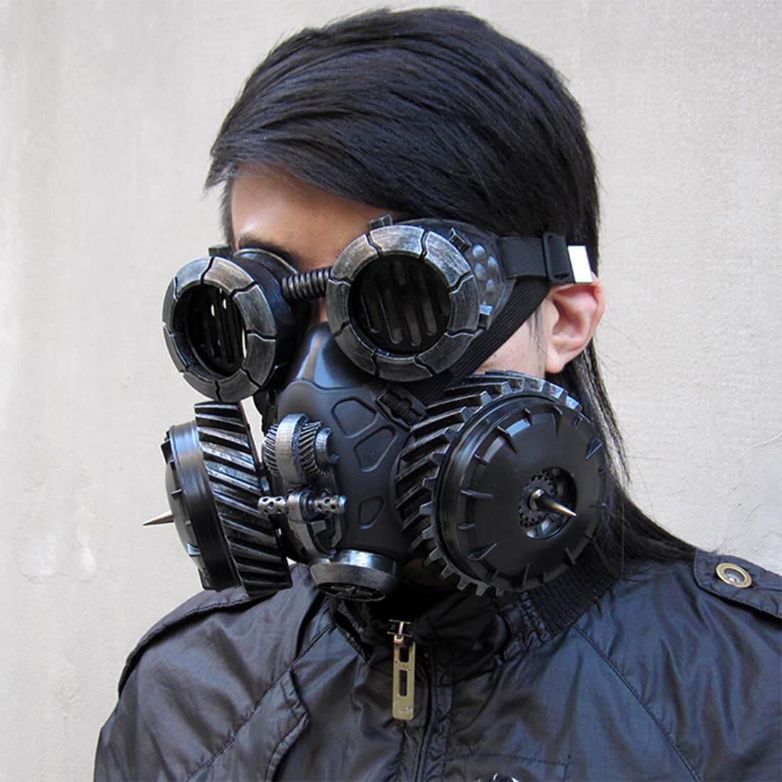 respirator with goggles Sci-fi Techwear Cyberpunk Color Mask with Grain Gear with Goggles Hall – Futurfam