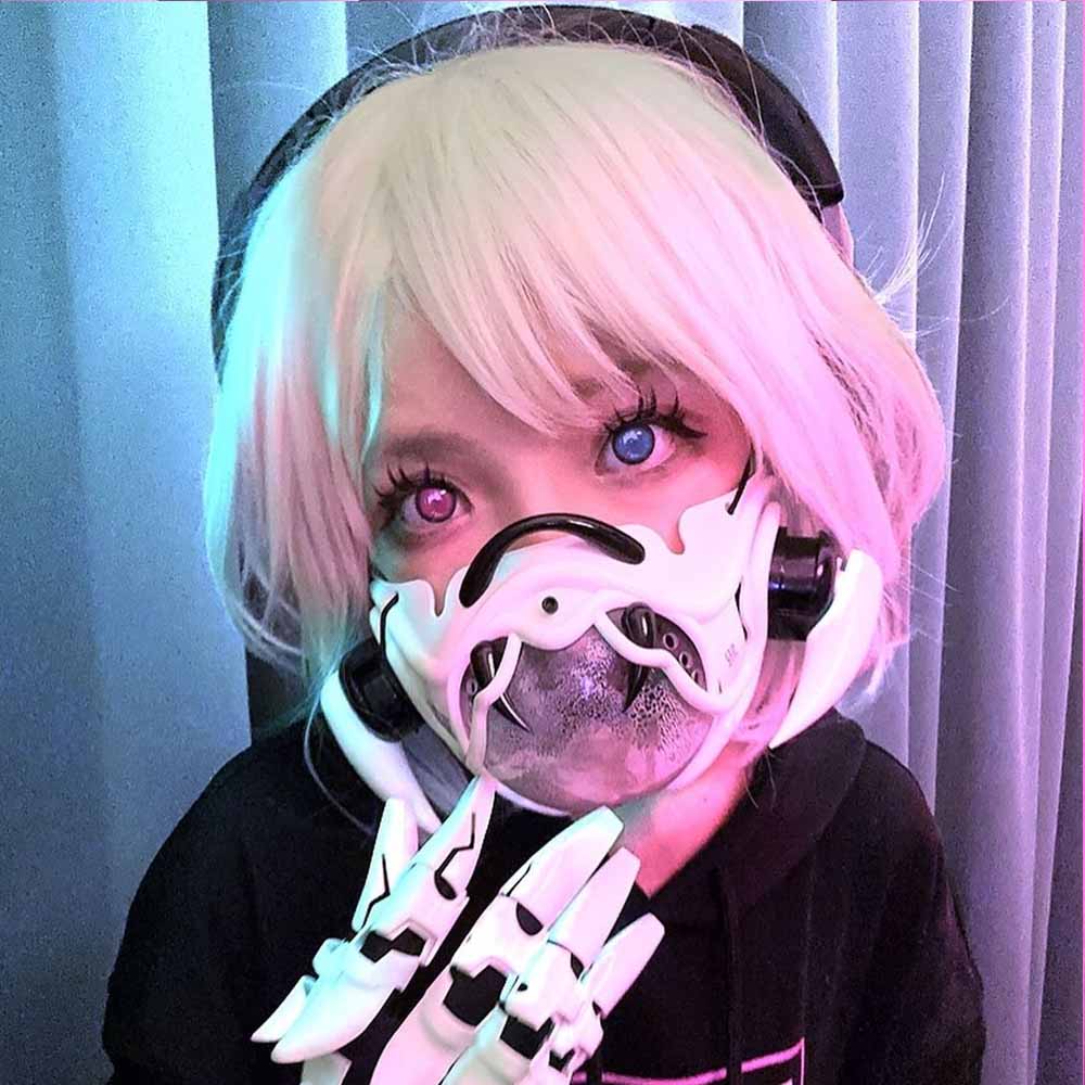 Cyberpunk Futuristic Half-face Mask Tech Cosplay for Motorcycle Party – Futurfam Cyberpunk Futuristic Half-face Mask Tech Cosplay for Motorcycle Party – Futurfam