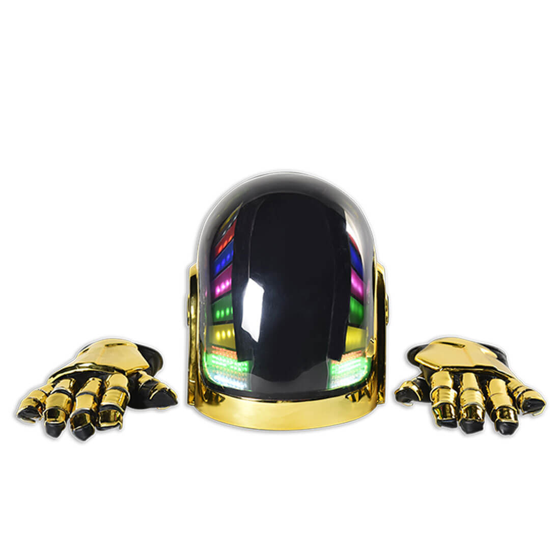 daft punk motorcycle helmet Golden DaftPunk Guy Man de Homem Cyberpunk Helmet&Gauntlets Props| FuturFam – Futurfam