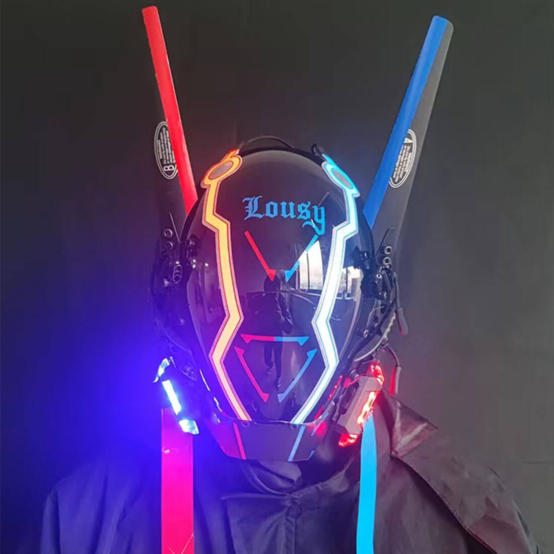 Cyberpunk Winged Mask with Lights & Streamers Carnival Props丨FuturFam ...