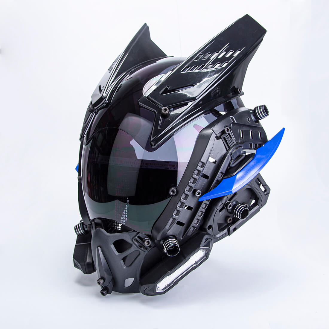 Cyberpunk Tech Helmet Mask with Lights & Horns for Masquerade丨FuturFam – Futurfam