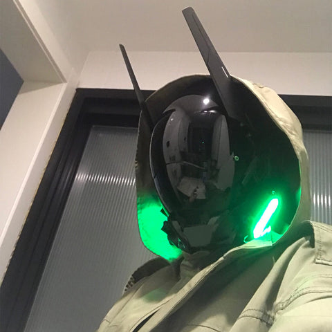 Devtech Mask Cyberpunk Tech Mask with Wing & Green Light Carnival Gifts丨FuturFam ...