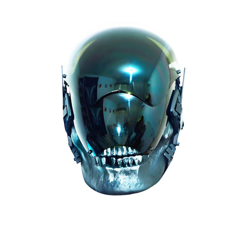 futuristiv painted motorcycle helmets Marikito Punk Mask, Cyber Futuristic Helmet, Unique Sci-Fi Helmet For Adults, Perfect For Cosplay Accessory And Rave Parties (White) : Clothing, Shoes & Jewelry Voidwalker Apex Legends inspired helmet
