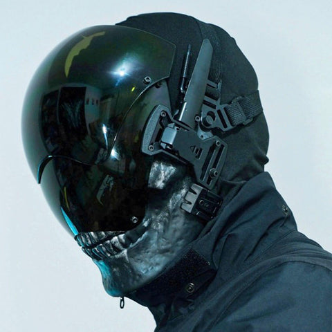 futuristic military motorcycle helmet Marikito Punk Mask, Helmet, Unique Sci-Fi For Adults, Perfect For Cosplay Accessory And Rave Parties (Black) : Clothing, Shoes & Jewelry U.S. Army's Creepy Sci-Fi Helmets