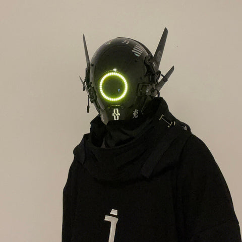 Future Led Light Mask Futuristic Cyberpunk Tech Mask with LED Lights Carnival Props丨FuturFam ...