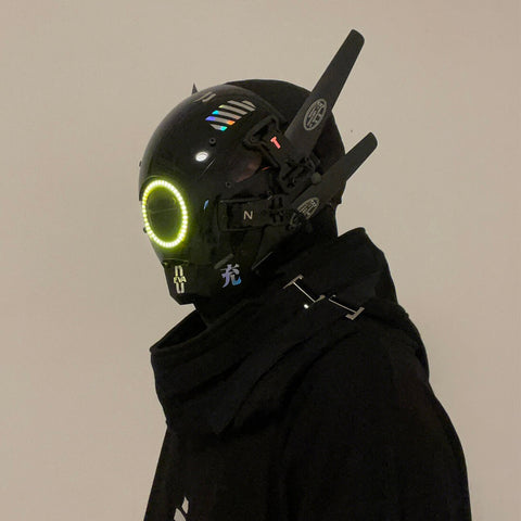 Devtech Mask Futuristic Cyberpunk Tech Mask with LED Lights Carnival Props丨FuturFam ...