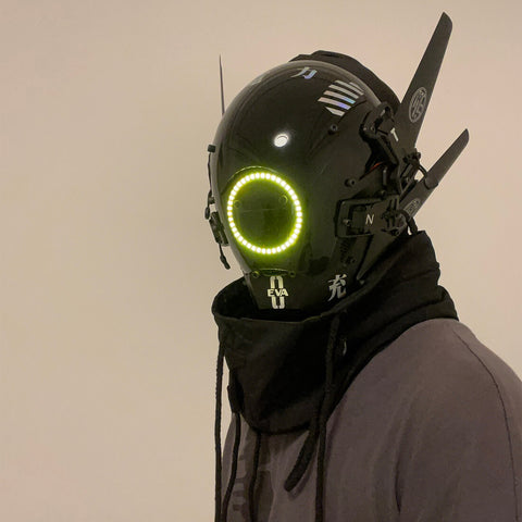 Tech Punk Mask Futuristic Cyberpunk Tech Mask with LED Lights Carnival Props丨FuturFam ...
