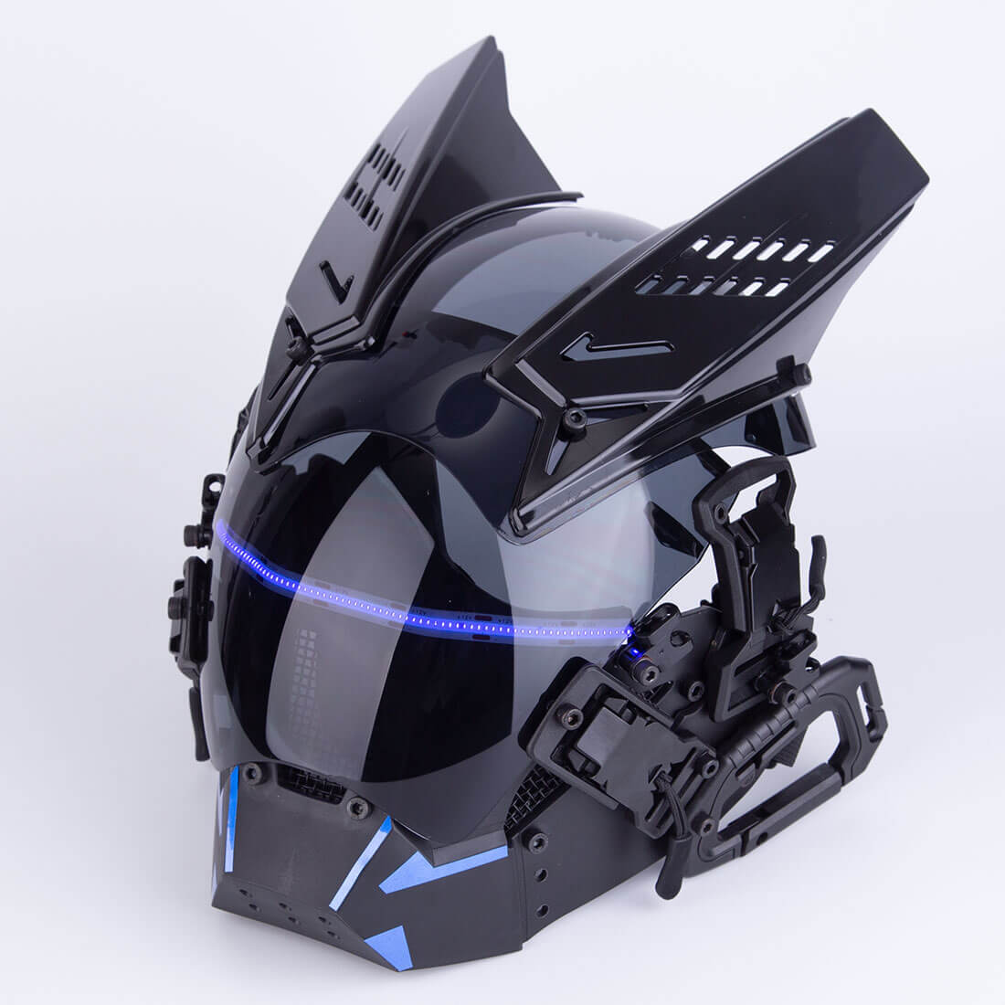 futuristic motorcycle helmet for sale Mechanical Future Cyberpunk Helmet Mask Cosplay Costume Props with Tra – Futurfam