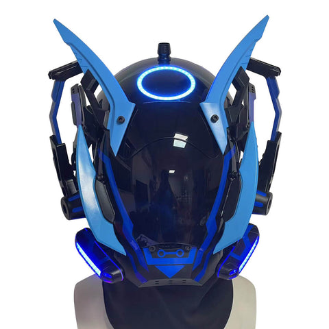 Devtech Mask Blue Cyberpunk Mask Future Tech Cosplay Halloween Costume Party | Futurfam
