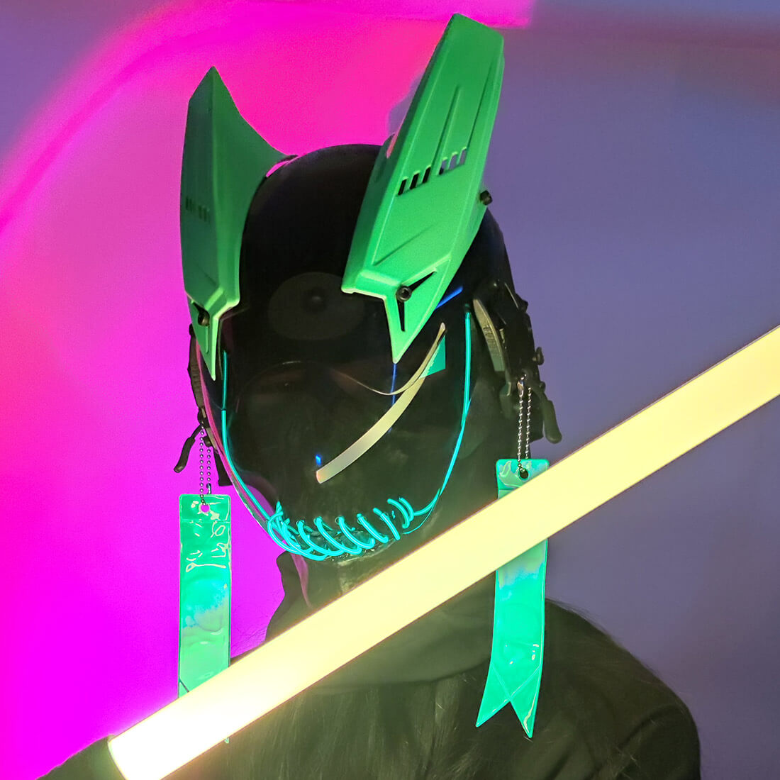 Blue Cyberpunk Mask Future Tech Cosplay Halloween Costume Party Blue Cyberpunk Mask Future Tech Cosplay Halloween Costume Party