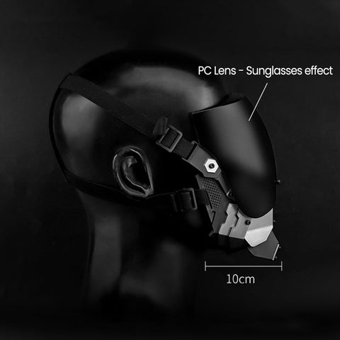 Commander Mask Future Tactical Cyberpunk Commander Mask for Men Halloween Cosplay Pro ...