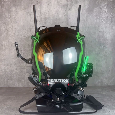 Commander Mask Mechanical Cyberpunk Commander Mask for Men Cosplay Prop Halloween ...