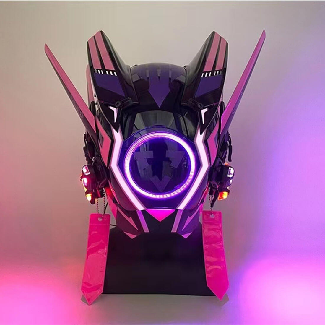 Devtech Mask Tech Future Cyberpunk Helmet Glowing Pink Mask Masquerade | FuturFam ...